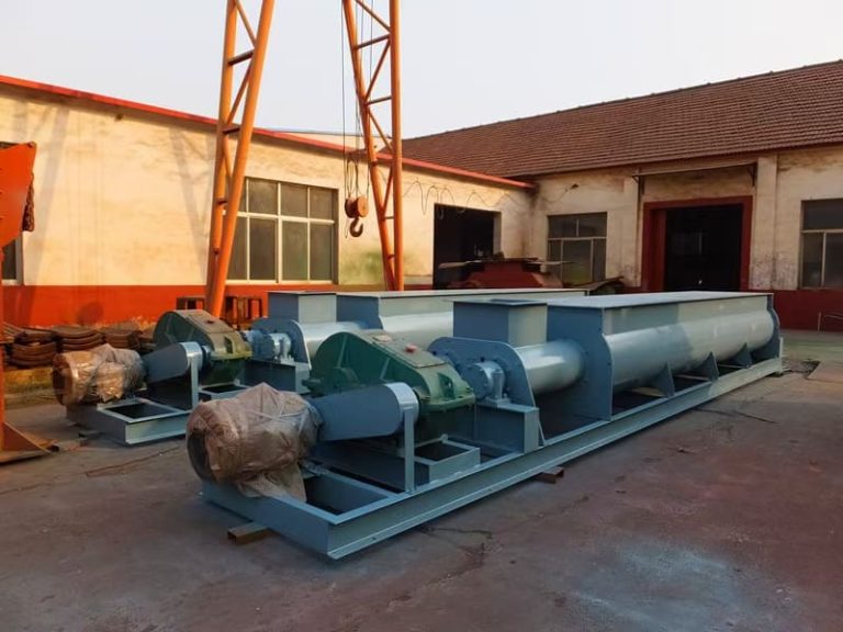 Ribbon blender for powder mixing.